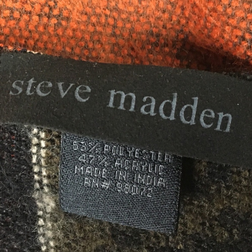 Steve Madden Burnt Orange Southwest Geometric Fringe Blanket Wrap Shawl One Size - Picture 4 of 5